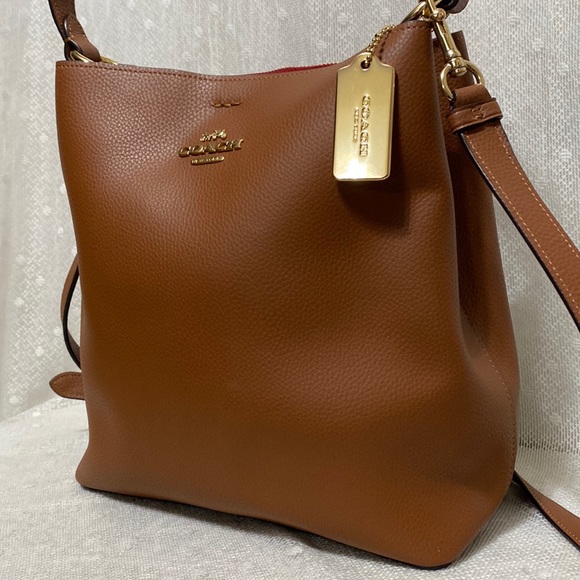 *SOLD*Coach Large Leather Town Bucket Bag In Redwood 1941 Red - Picture 4 of 15